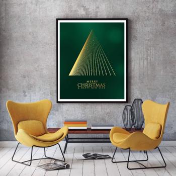 Abstract Gold Christmas Tree